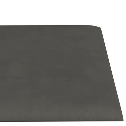 Vægpaneler 12 stk. 60x15 cm 1,08 m² fløjl mørkegrå