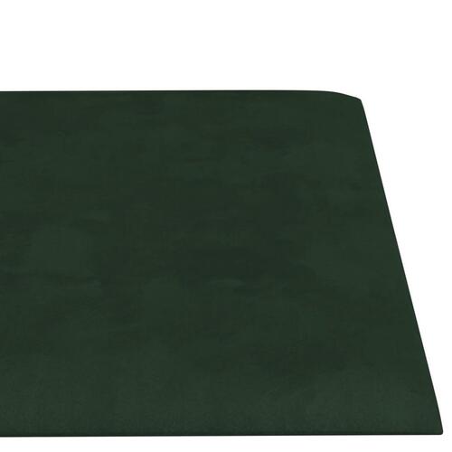 Vægpaneler 12 stk. 60x15 cm 1,08 m² fløjl mørkegrøn