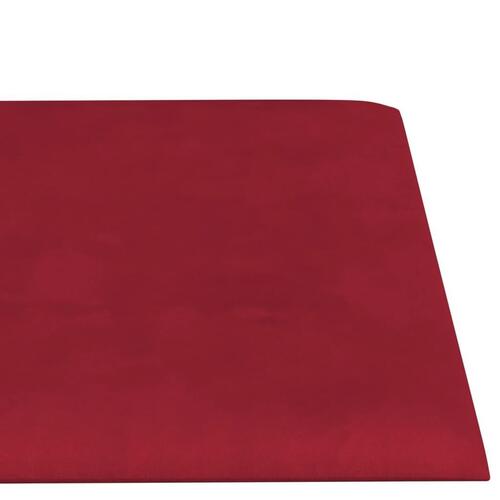 Vægpaneler 12 stk. 60x15 cm 1,08 m² fløjl vinrød