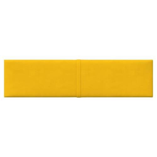 Vægpaneler 12 stk. 60x15 cm 1,08 m² fløjl gul