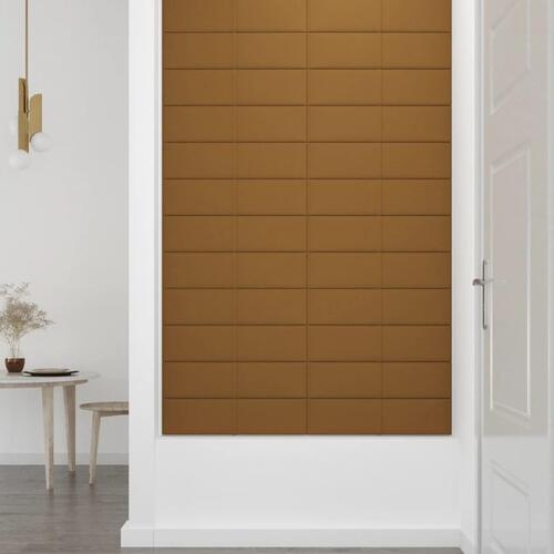 Vægpaneler 12 stk. 60x15 cm 1,08 m² fløjl brun