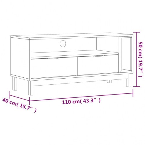 TV-bord FLAM 110 x 40 x 50 cm i massivt fyrretræ