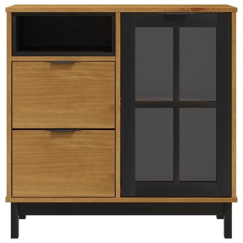 Skænk med glaslåge FLAM 80x40x80 cm massivt fyrretræ