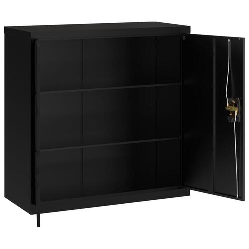 Arkivskab 90x40x90 cm stål sort