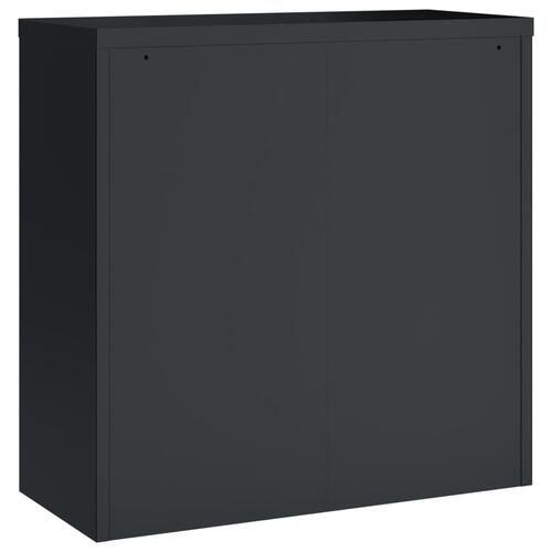 Arkivskab 90x40x90 cm stål antracitgrå