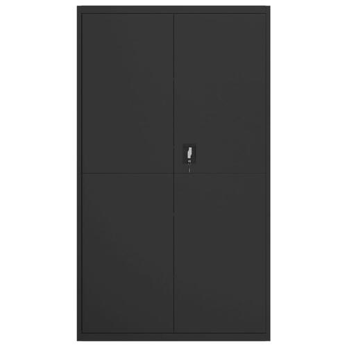 Arkivskab 105x40x180 cm stål sort