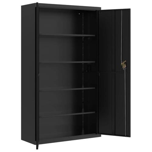 Arkivskab 105x40x180 cm stål sort