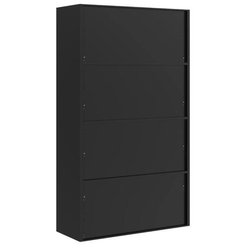 Arkivskab 105x40x180 cm stål sort