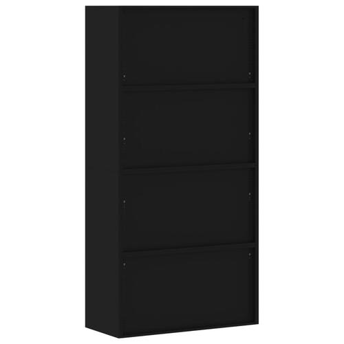 Arkivskab 90x40x180 cm stål sort