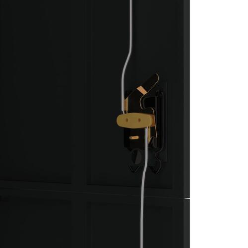 Arkivskab 90x40x180 cm stål sort