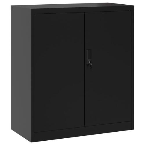 Arkivskab 79x40x90 cm stål sort
