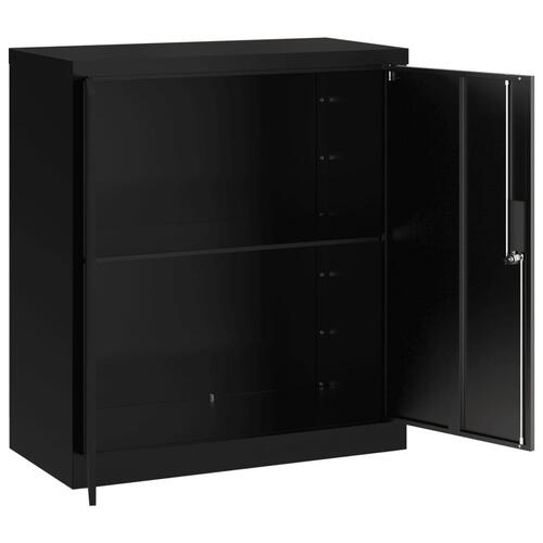 Arkivskab 79x40x90 cm stål sort