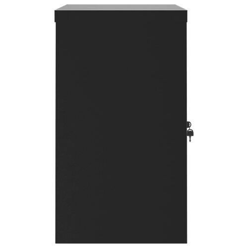 Arkivskab 90x40x70 cm stål sort