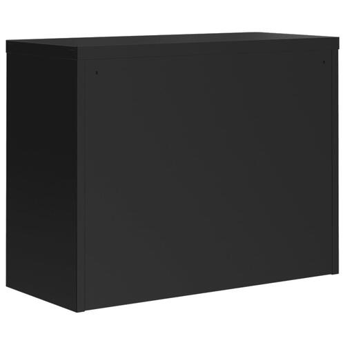 Arkivskab 90x40x70 cm stål sort
