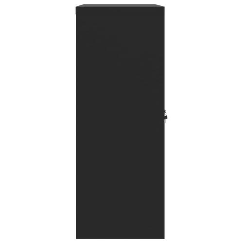 Arkivskab 90x40x105 cm stål sort