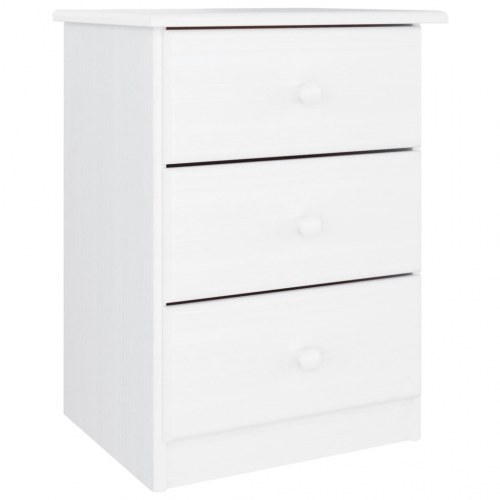 Sengebord ALTA 41 × 35 × 55,5 cm i massivt fyrretræ - hvid