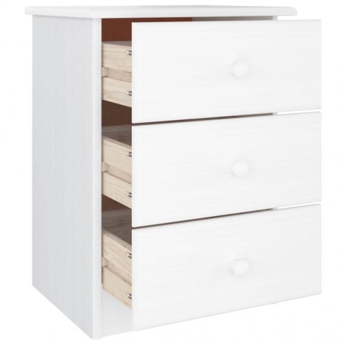 Sengebord ALTA 41 × 35 × 55,5 cm i massivt fyrretræ - hvid