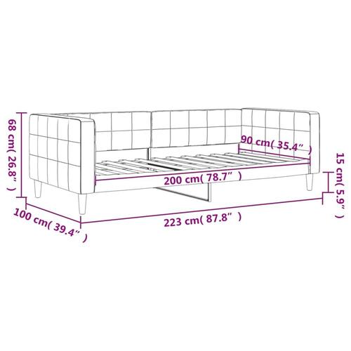 Daybed 90x200 cm velour gul