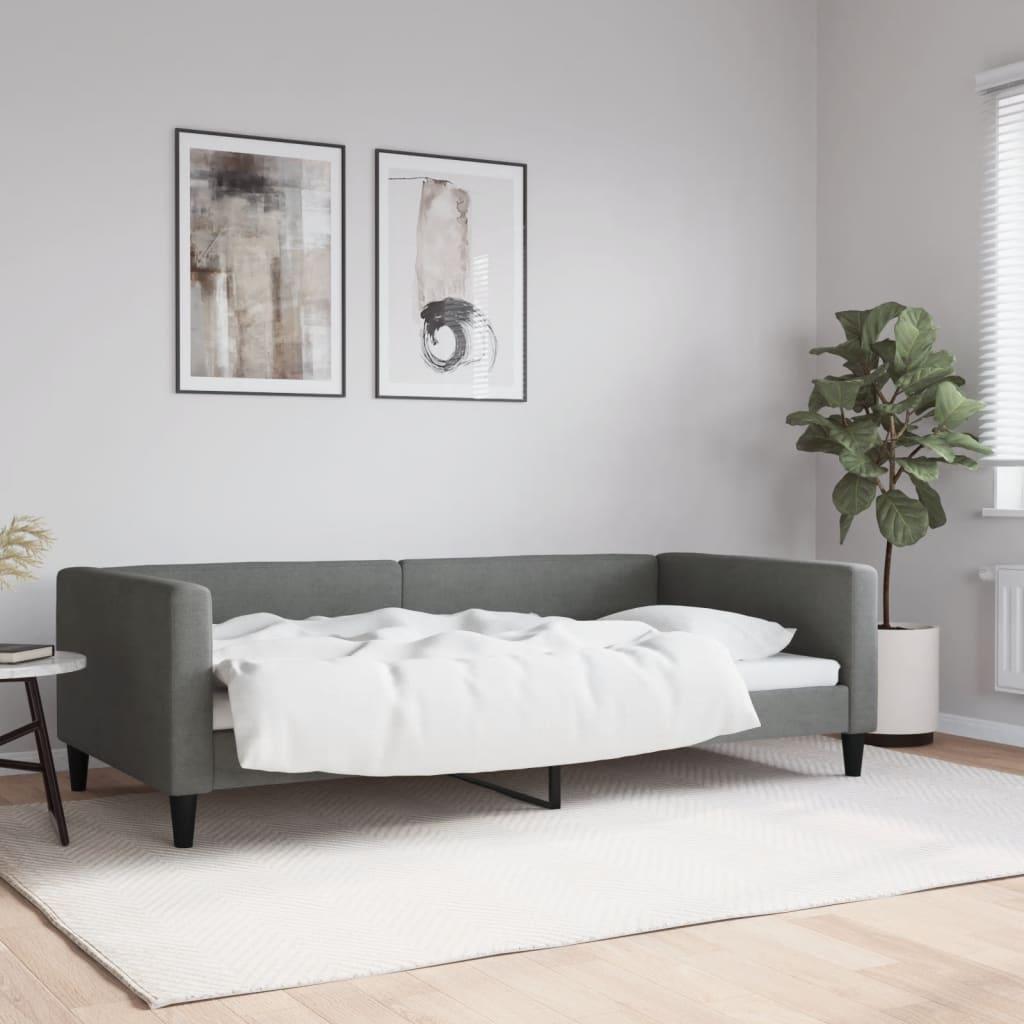 daybed 100x200 cm stof mørkegrå