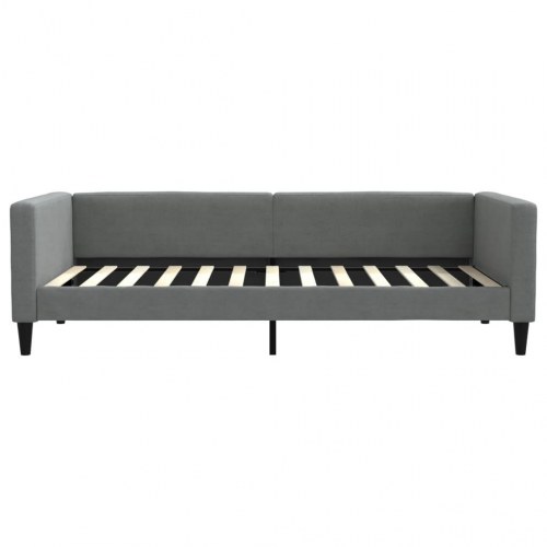 Daybed 100×200 cm i stof - mørkegrå sengeramme med armlæn