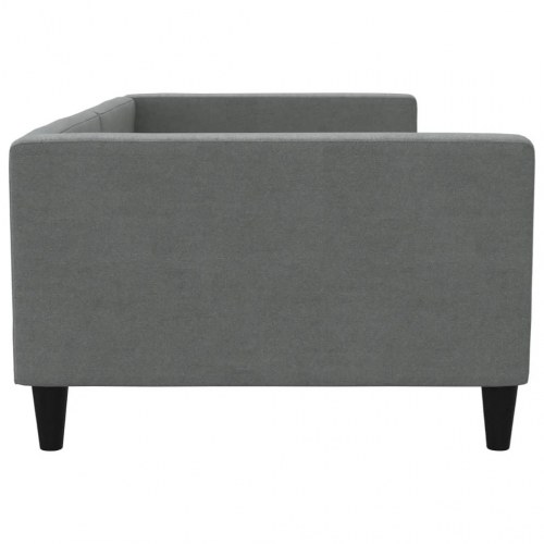 Daybed 100×200 cm i stof - mørkegrå sengeramme med armlæn