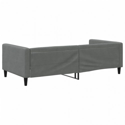 Daybed 100×200 cm i stof - mørkegrå sengeramme med armlæn