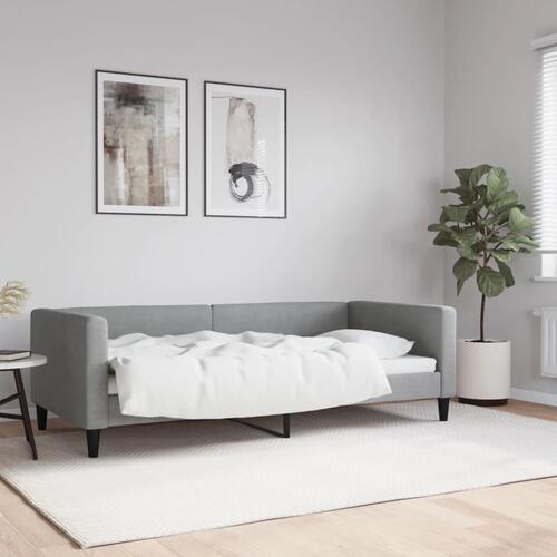 Daybed 90x190 cm stof lysegrå