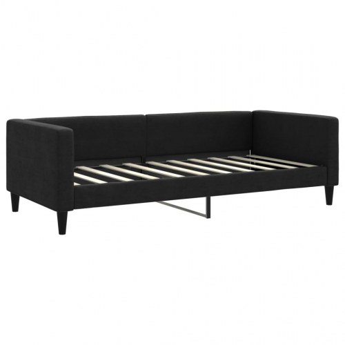 Daybed 90x190 cm i stof - sort sengeramme med lameller