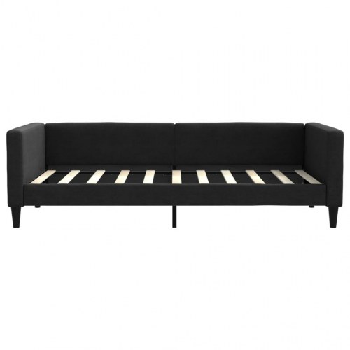 Daybed 90x190 cm i stof - sort sengeramme med lameller