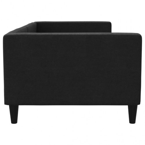 Daybed 90x190 cm i stof - sort sengeramme med lameller