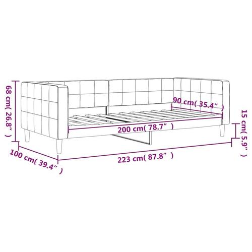 Daybed 90x200 cm velour sort