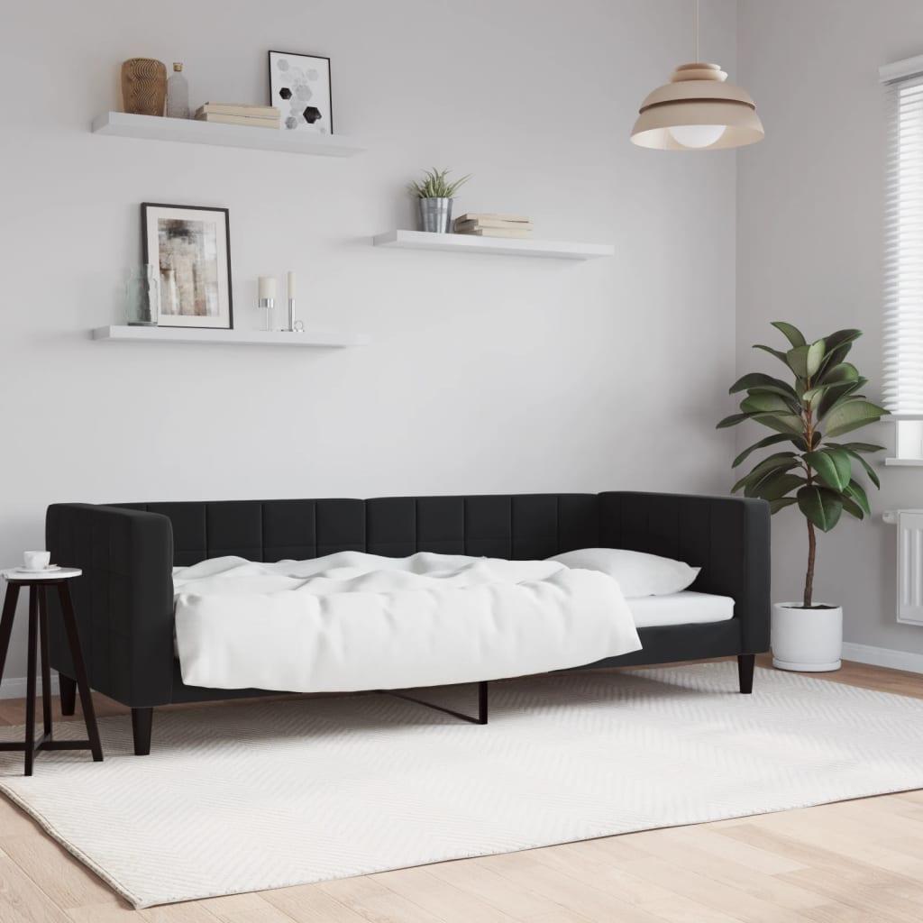 Daybed 80x200 cm velour sort billede