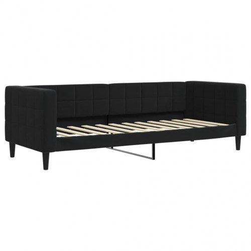 Daybed 80x200 cm i velour - sort sovesofa/sengeramme