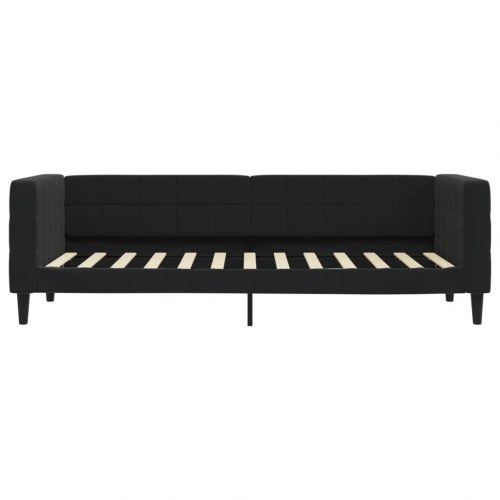 Daybed 80x200 cm i velour - sort sovesofa/sengeramme