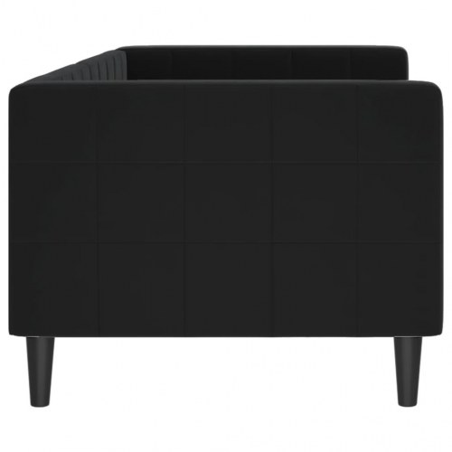 Daybed 80x200 cm i velour - sort sovesofa/sengeramme