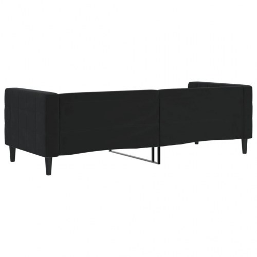 Daybed 80x200 cm i velour - sort sovesofa/sengeramme
