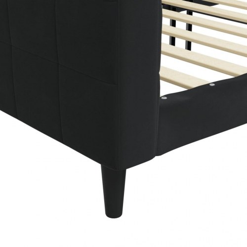 Daybed 80x200 cm i velour - sort sovesofa/sengeramme