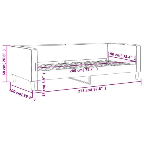 Daybed 90x200 cm stof sort