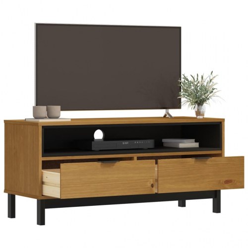 Tv-bord FLAM i massivt fyrretræ - 110 × 40 × 50 cm