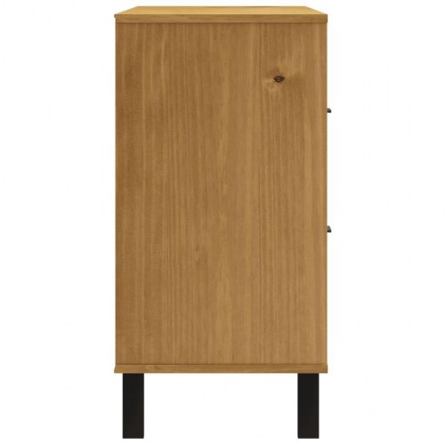 Skænk med glaslåge FLAM 110x40x80 cm massivt fyrretræ