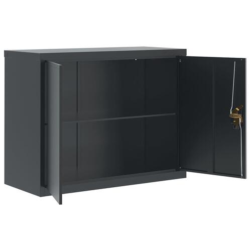 Arkivskab 90x40x70 cm stål antracitgrå
