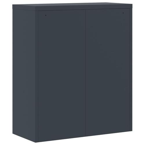 Arkivskab 90x40x105 cm stål antracitgrå