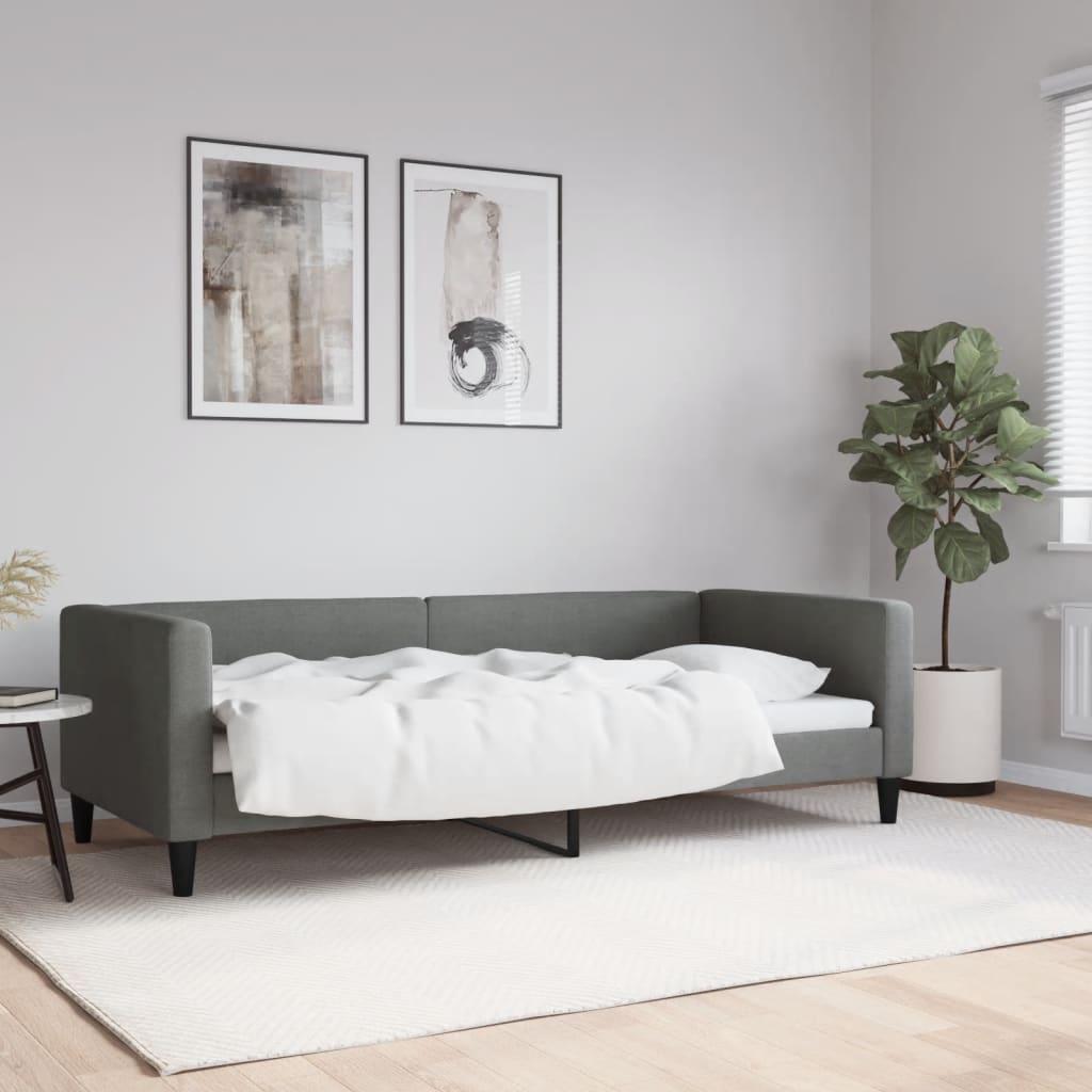 daybed 90x200 cm stof mørkegrå