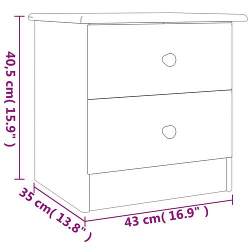 Sengebord ALTA 41x35x41 cm massivt fyrretræ