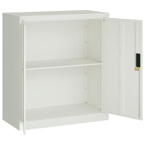 Arkivskab 79x40x90 cm stål lysegrå