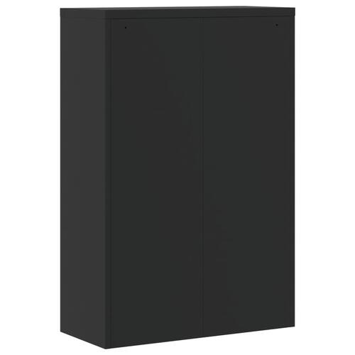 Arkivskab 90x40x140 cm stål sort