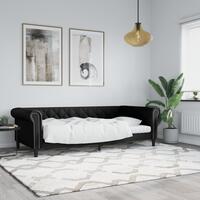 Daybed 90x190 cm kunstlæder sort