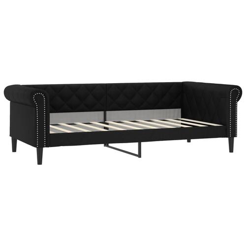 Daybed 90x190 cm kunstlæder sort