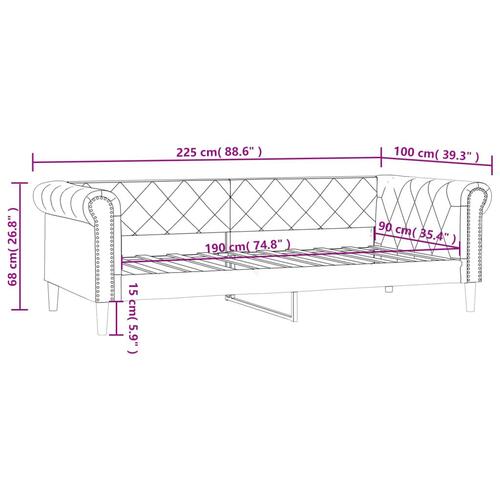 Daybed 90x190 cm kunstlæder sort