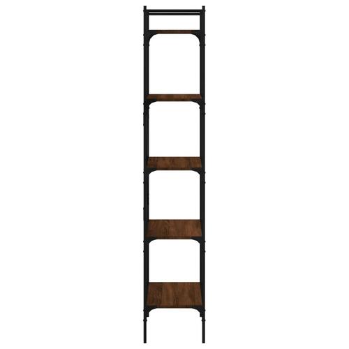 Bogreol med 5 hylder 56x31,5x174 cm konstrueret træ brunt eg